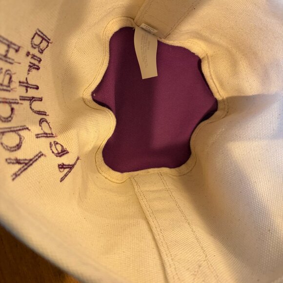 Lands End Happy Birthday Canvas Basket Tote - EUC - Rare Find! - Picture 2 of 6